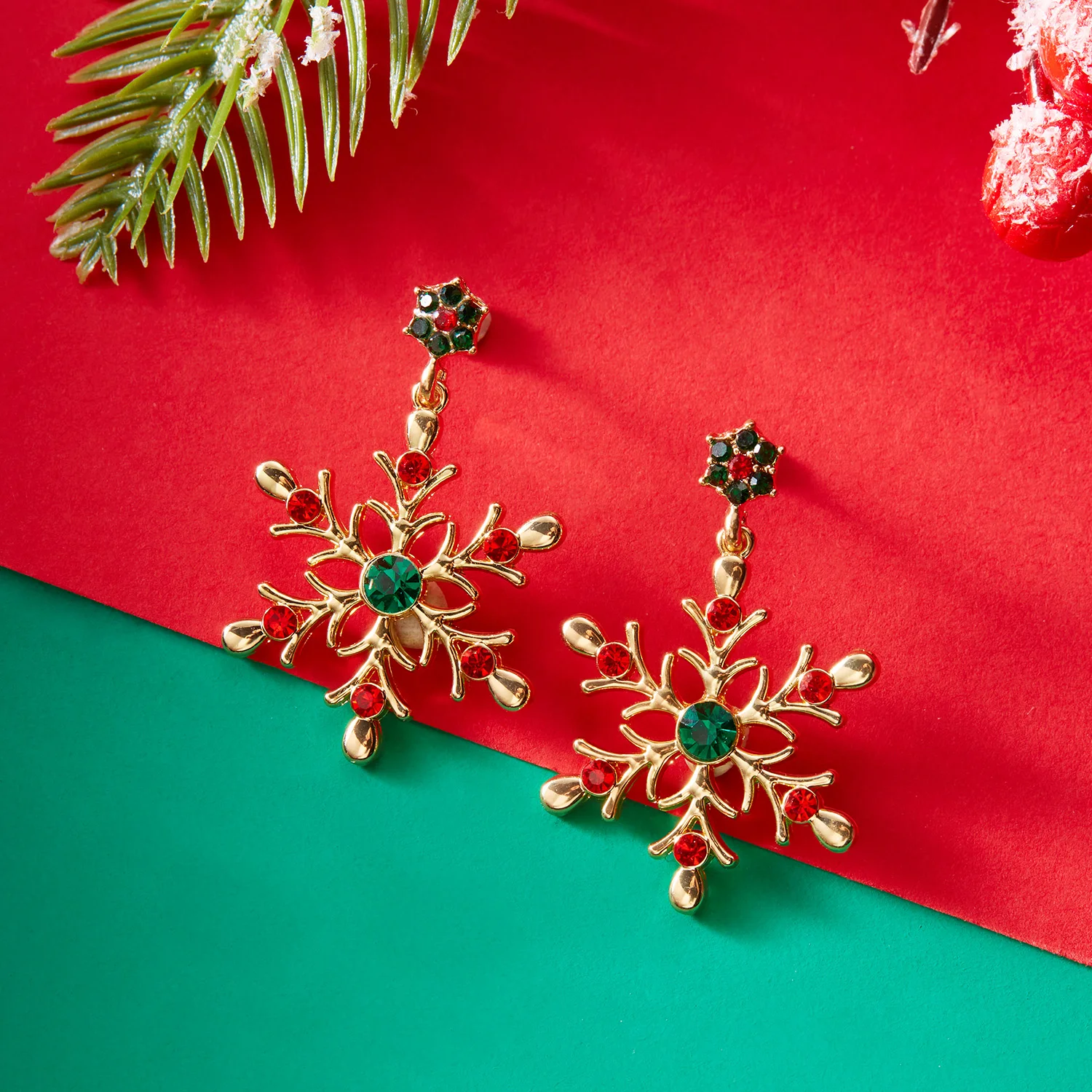 Fashion Christmas Snowflake Stud Earrings For Women