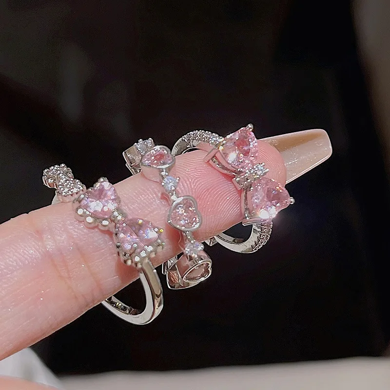 2PCS Fairy Sparkling Crown Rings for Women